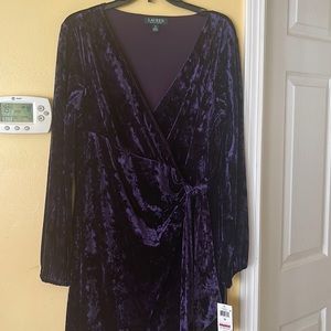 Lauren Ralph Lauren velvet purple dress